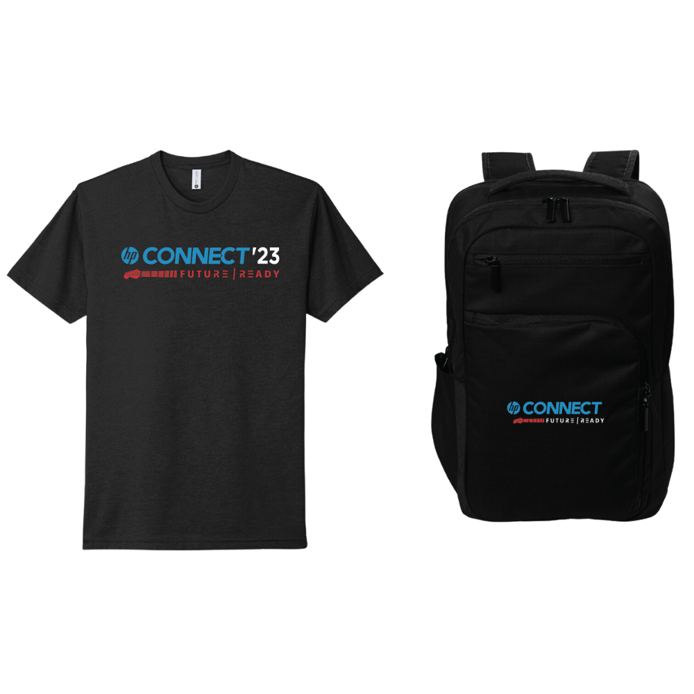 HP Branded T-Shirt and Backpack